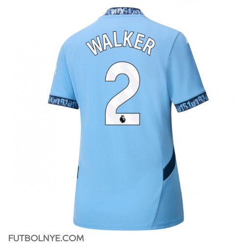 Camiseta Manchester City Kyle Walker #2 Primera Equipación para mujer 2024-25 manga corta